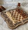 تصویر  تخته نرد و شطرنج چوبی  طرح دار