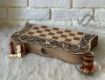 تصویر  تخته نرد و شطرنج چوبی  طرح دار