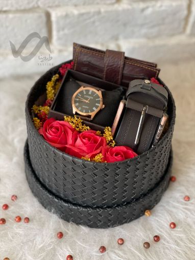 تصویر  باکس هدیه مردانه ست چرم